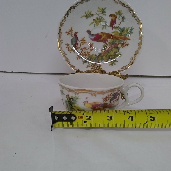!💝Andrea by Sadek Cup & Saucer Porcelain Ceramic Floral Pheasant Bird Vtg-Col… - Picture 11 of 12